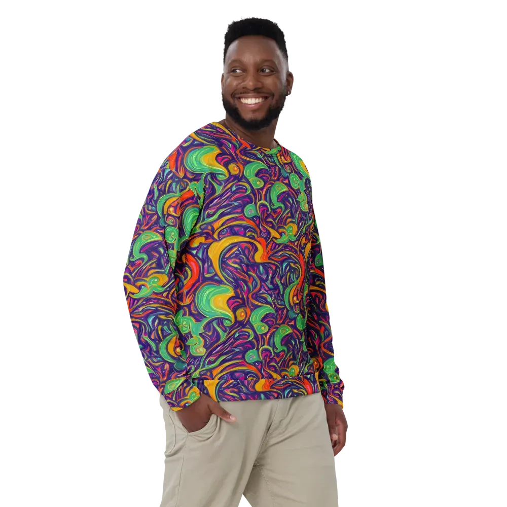 Psychedelic Ribbons on Sweatshirt — Front