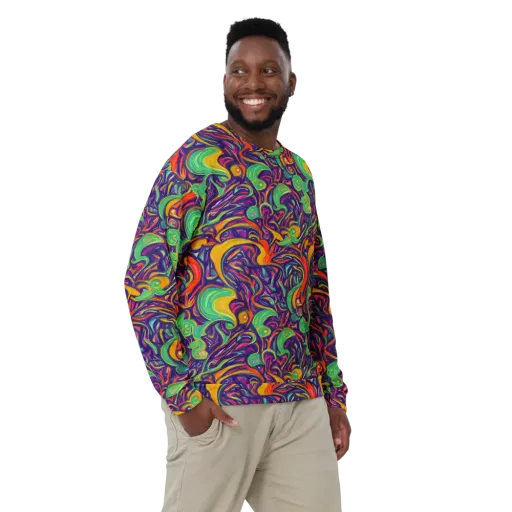 Psychedelic Ribbons on a Sweatshirt