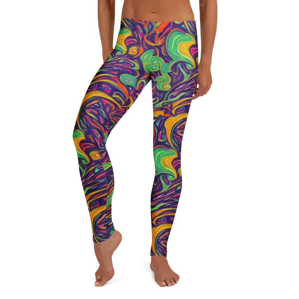Psychedelic Ribbons on Leggings — Front