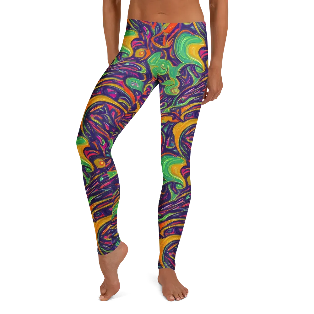 Psychedelic Ribbons on Leggings — Front