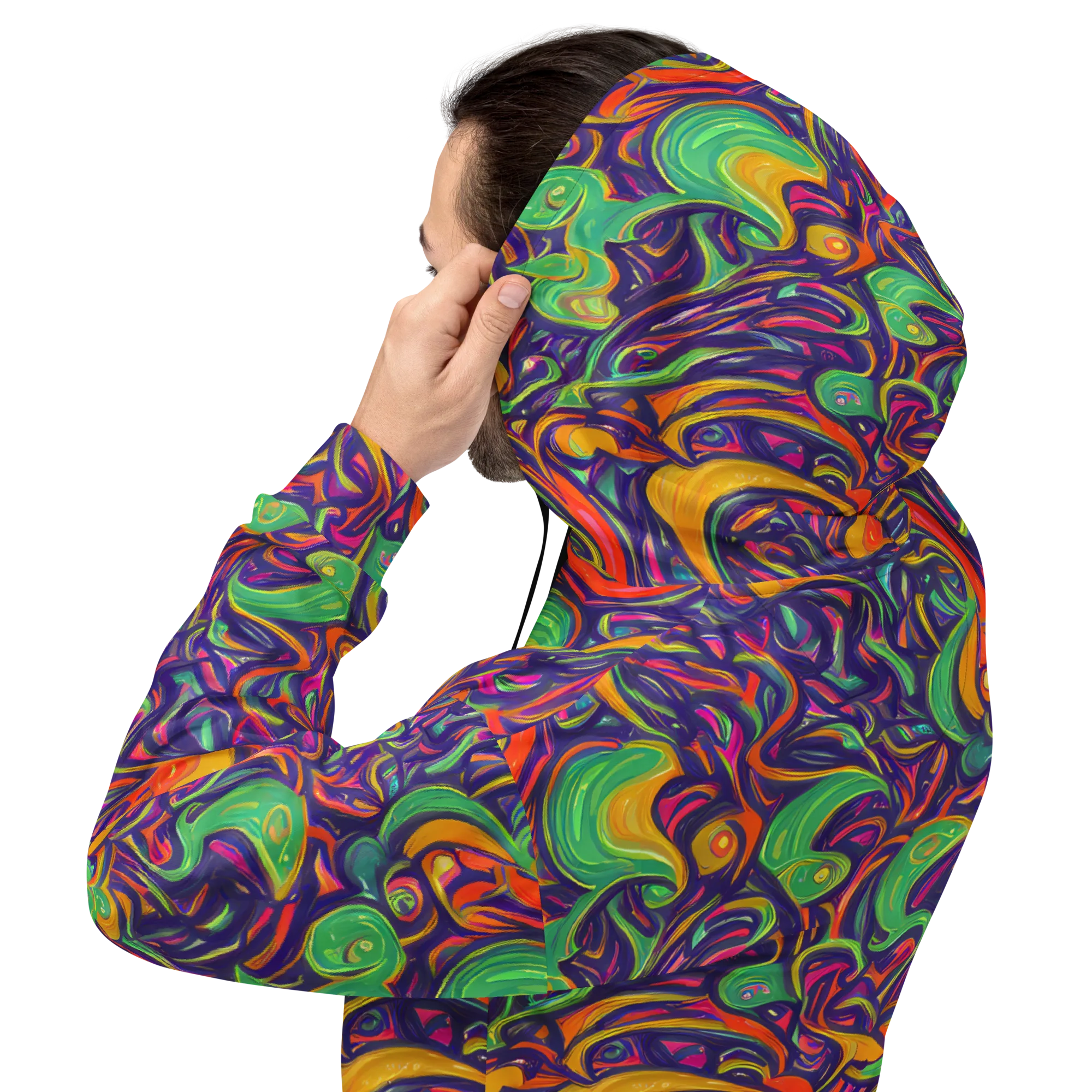 Psychedelic Ribbons on Hoodie — Back