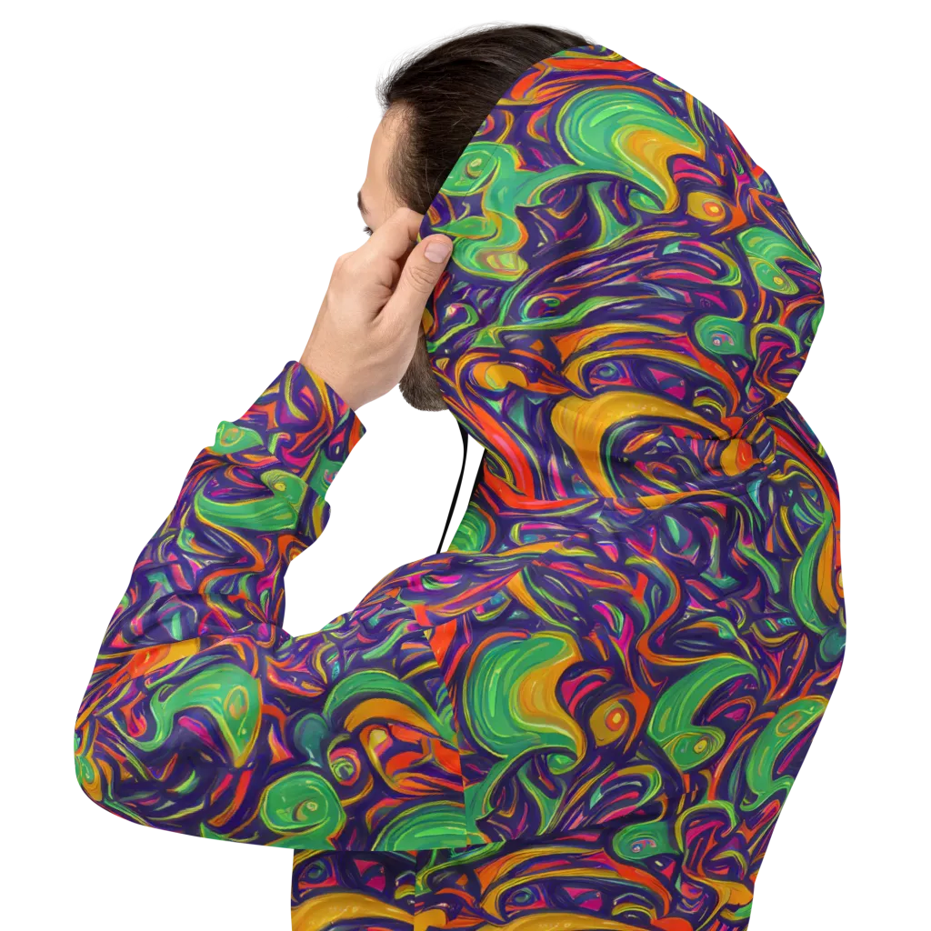 Psychedelic Ribbons on Hoodie — Back
