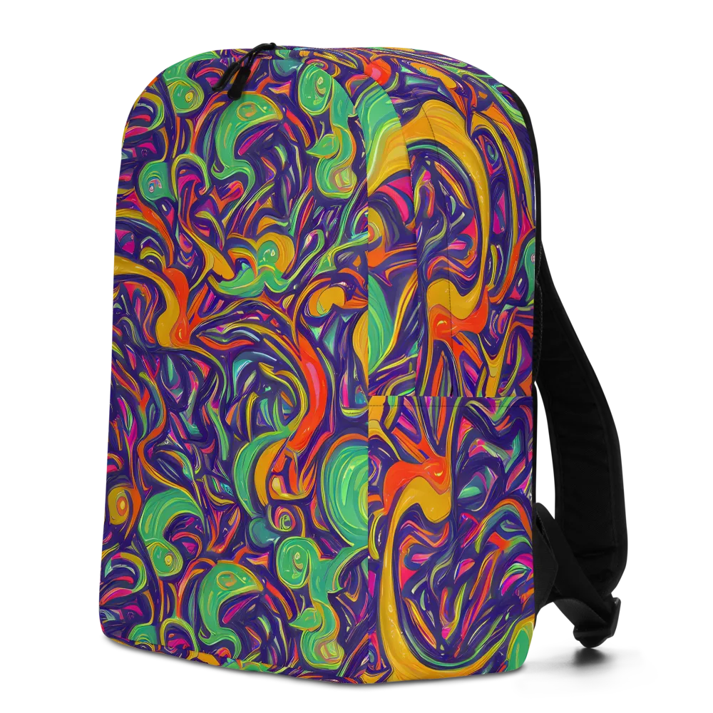 Psychedelic Ribbons on Minimalist Backpack — Left