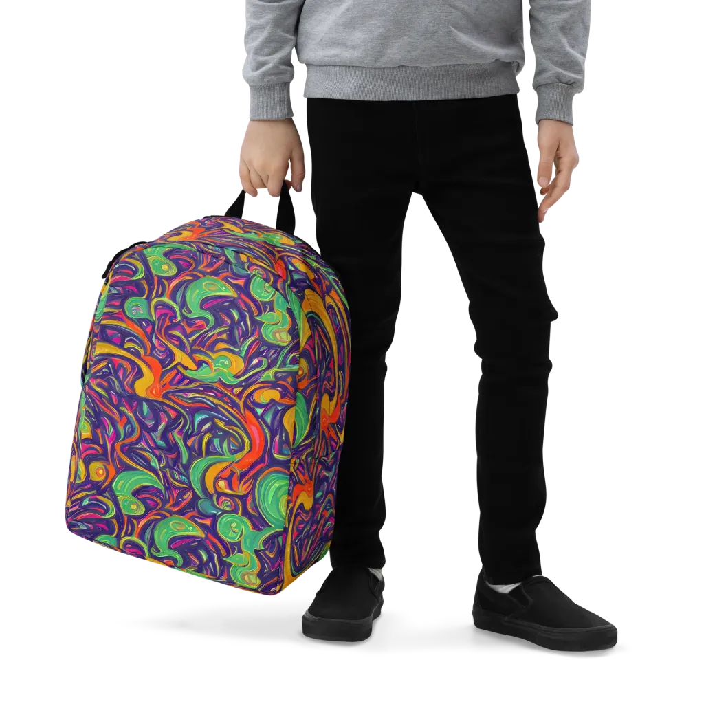 Psychedelic Ribbons on Minimalist Backpack — Zoomed-in