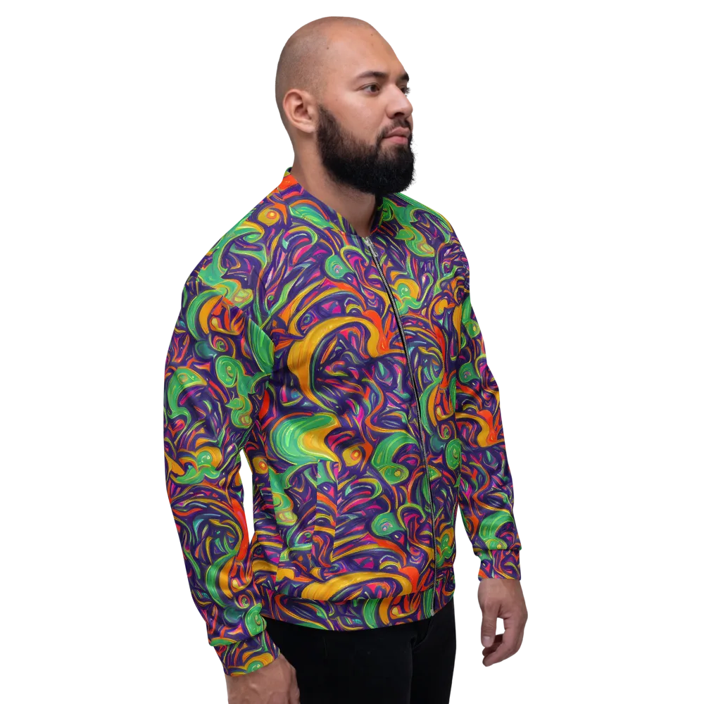 Psychedelic Ribbons on Bomber Jacket — Right