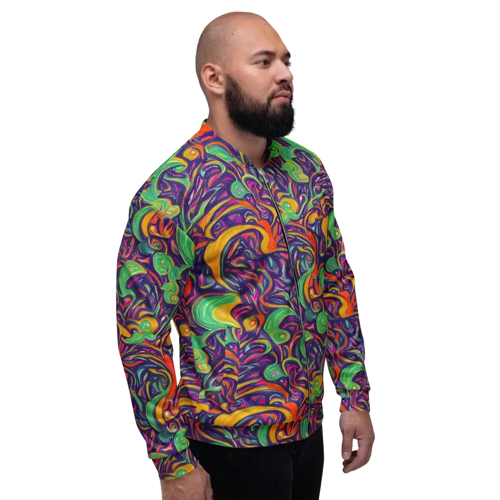 Psychedelic Ribbons on Bomber Jacket — Right