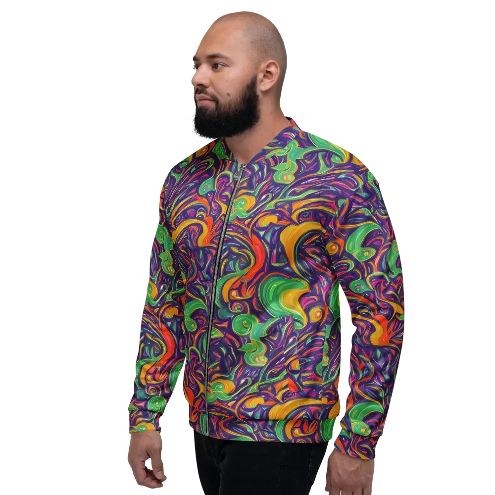 Psychedelic Ribbons on Bomber Jacket — Left