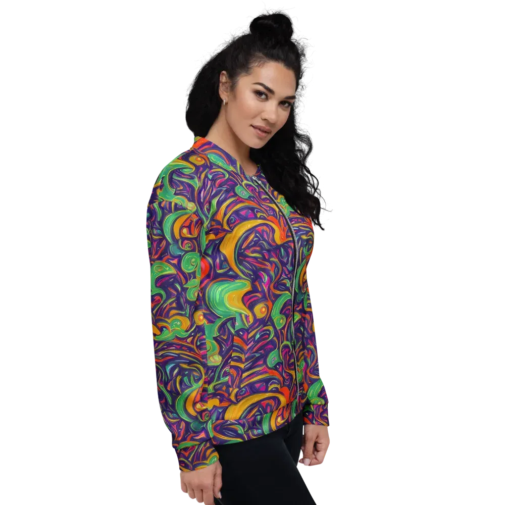 Psychedelic Ribbons on Bomber Jacket — Right