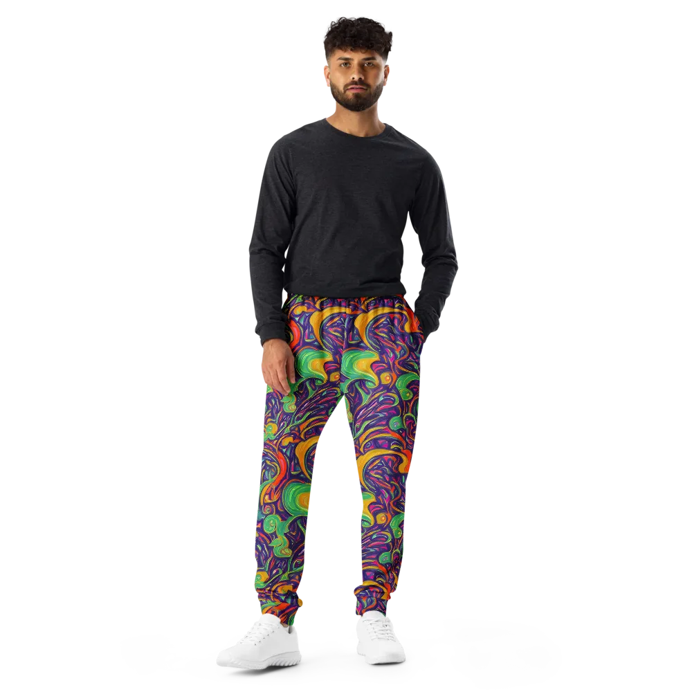 Psychedelic Ribbons on Men's Joggers — Front