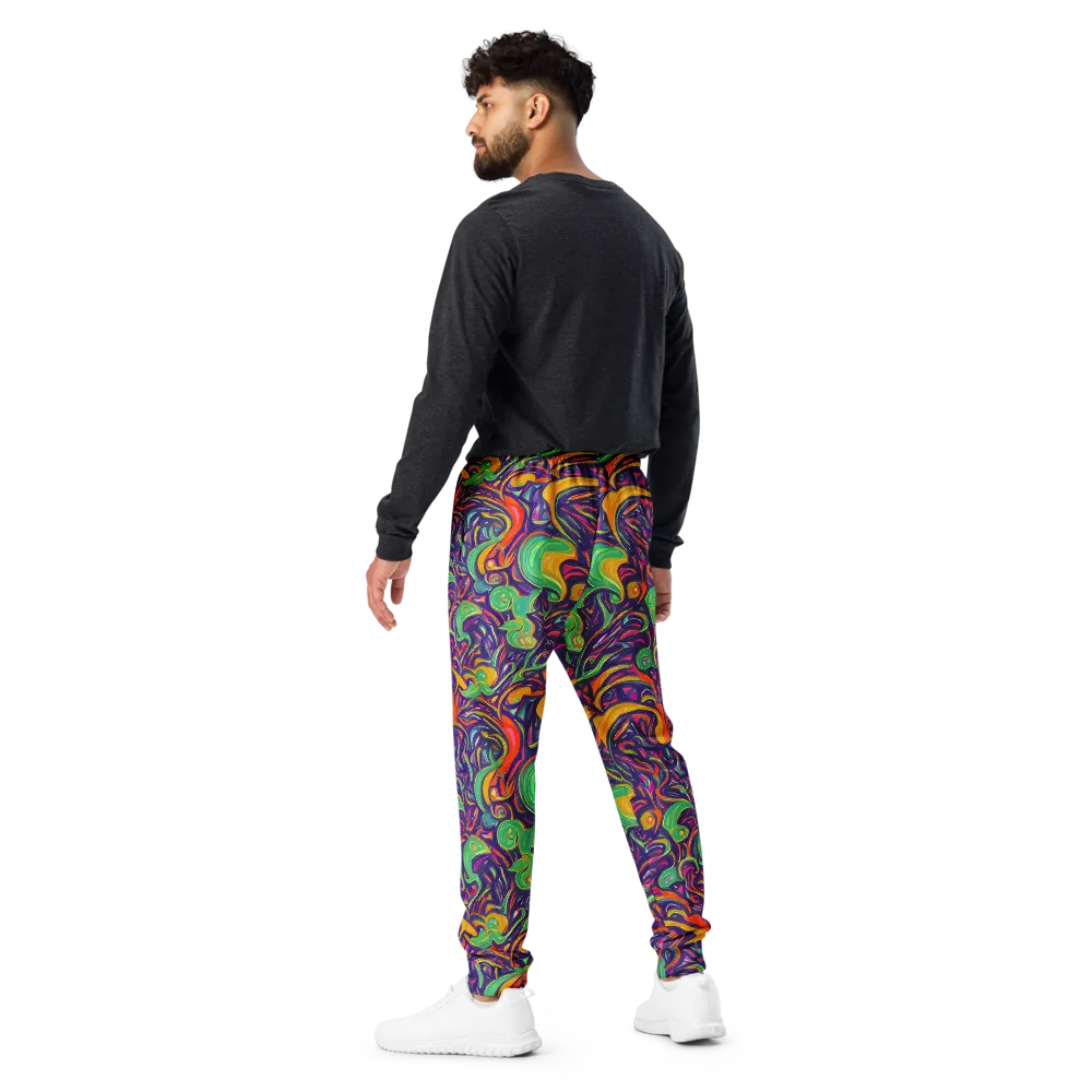 Psychedelic Ribbons on Men's Joggers — Back