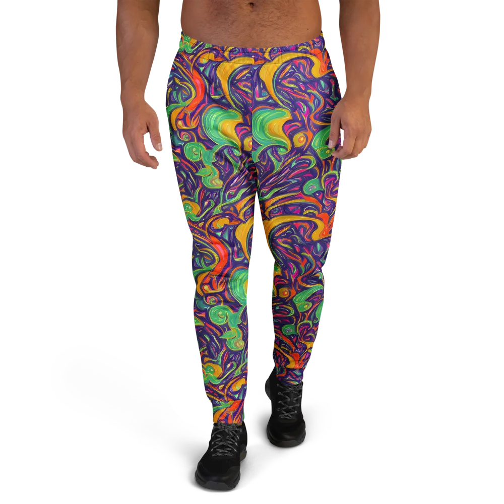 Psychedelic Ribbons on Men's Joggers — Front
