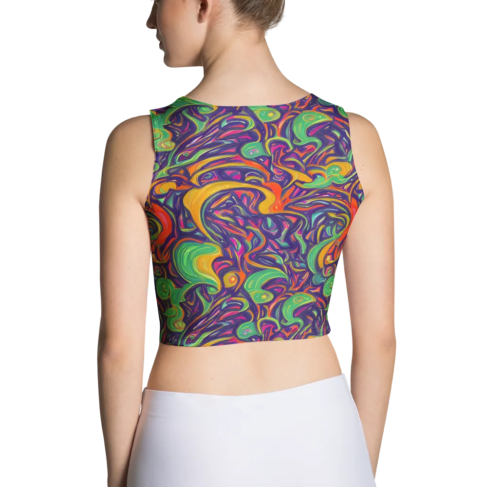 Psychedelic Ribbons on Crop Top — Back