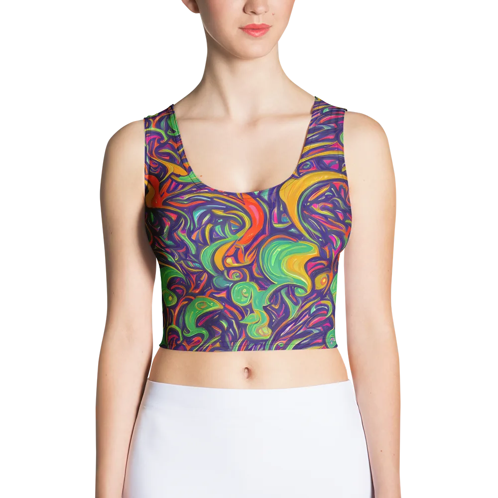 Psychedelic Ribbons on Crop Top — Front
