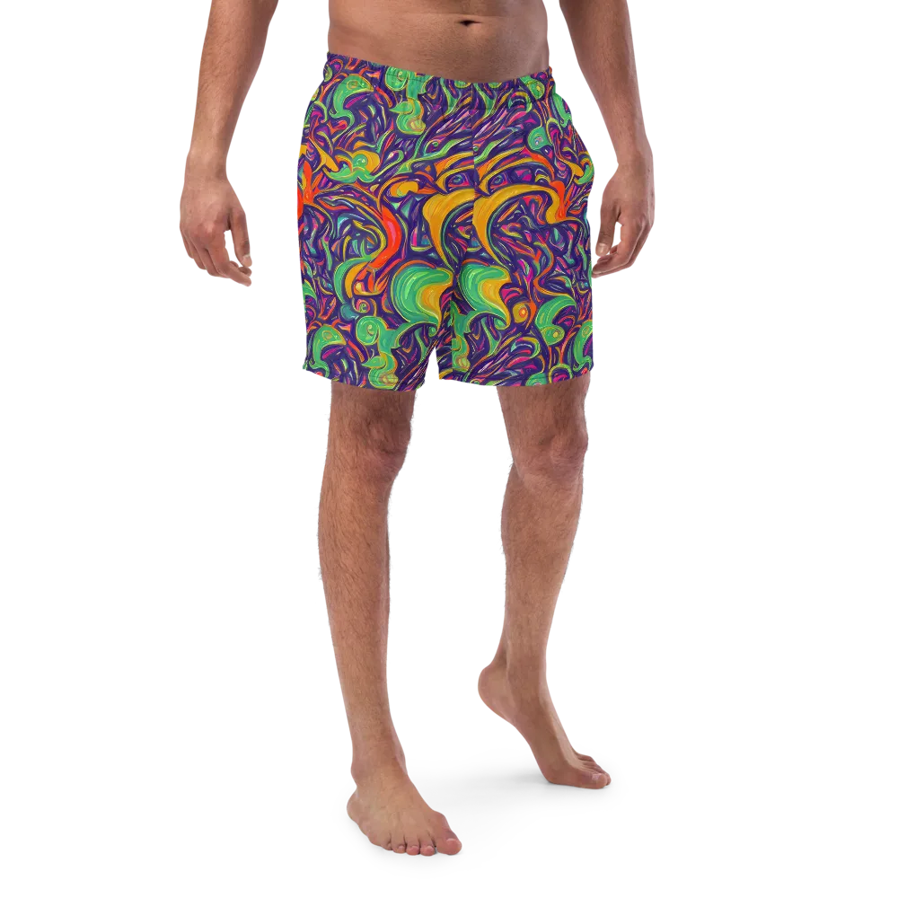 Psychedelic Ribbons on Swim Trunks — Front
