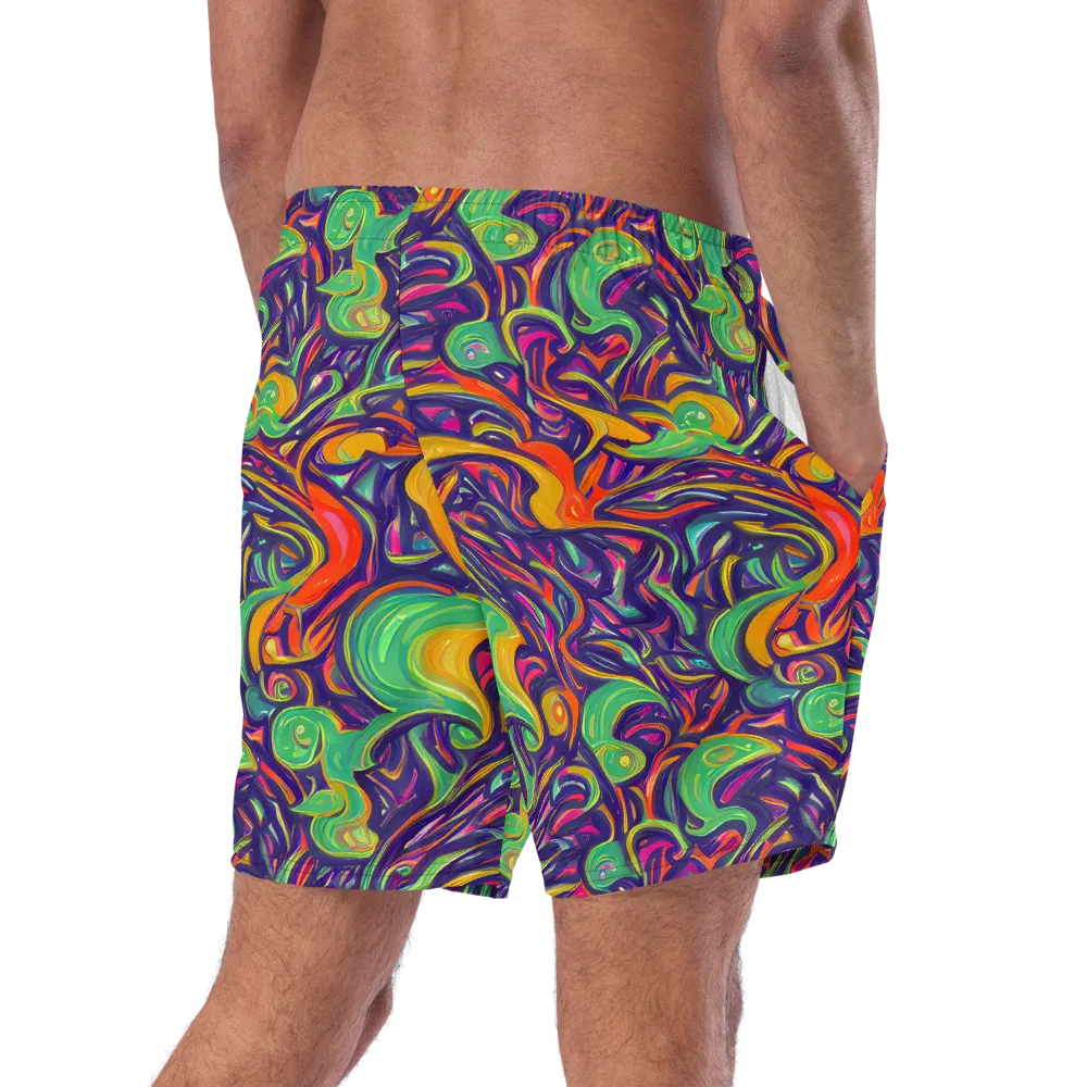 Psychedelic Ribbons on Swim Trunks — Right Back