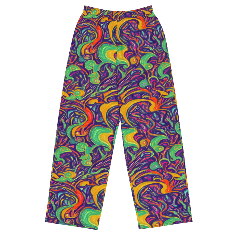 Psychedelic Ribbons on Wide-Leg Pants — Front