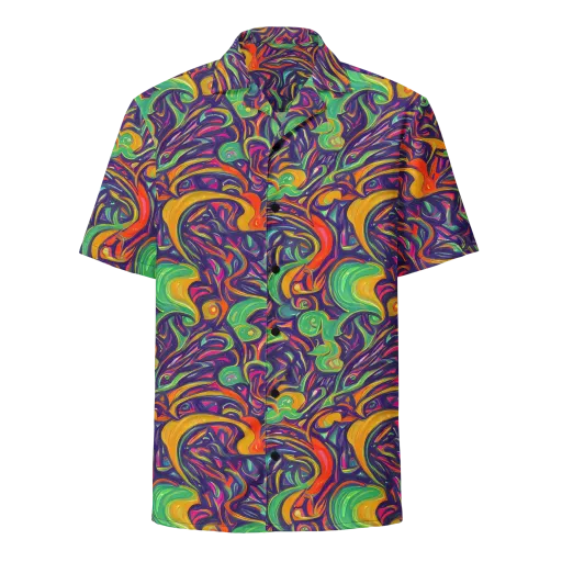 Psychedelic Ribbons on a Button Shirt