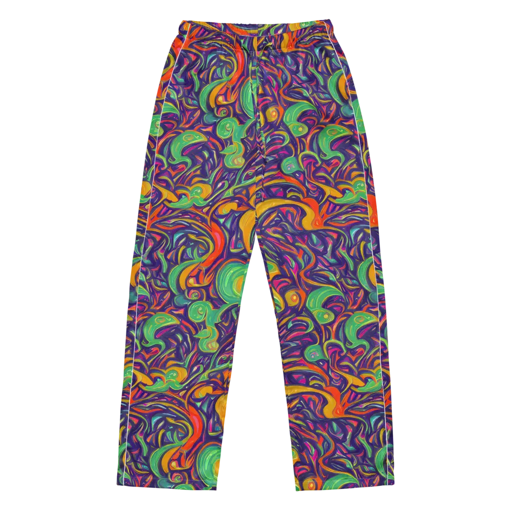 Psychedelic Ribbons on Women's Pajama Pants — Front