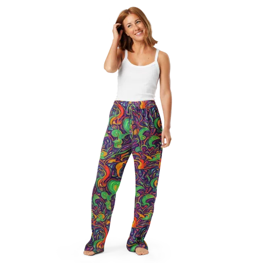 Psychedelic Ribbons on a Women's Pajama Pants