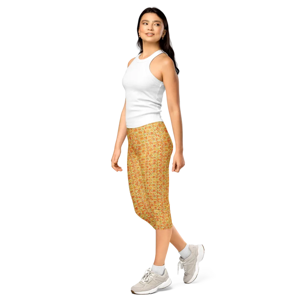 Citrus Mosaic on Capri Leggings — Left Front