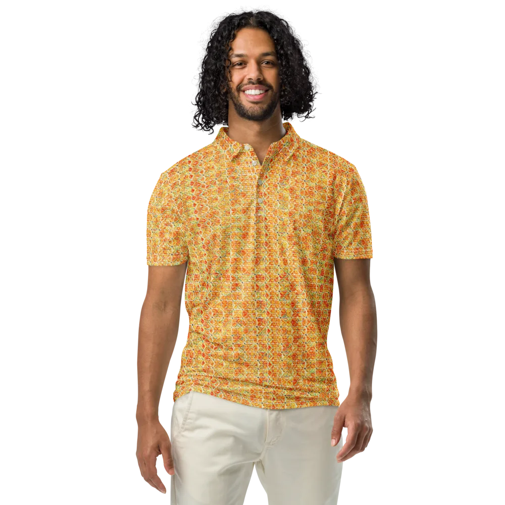 Citrus Mosaic on Men's Slim Fit Polo Shirt — Front