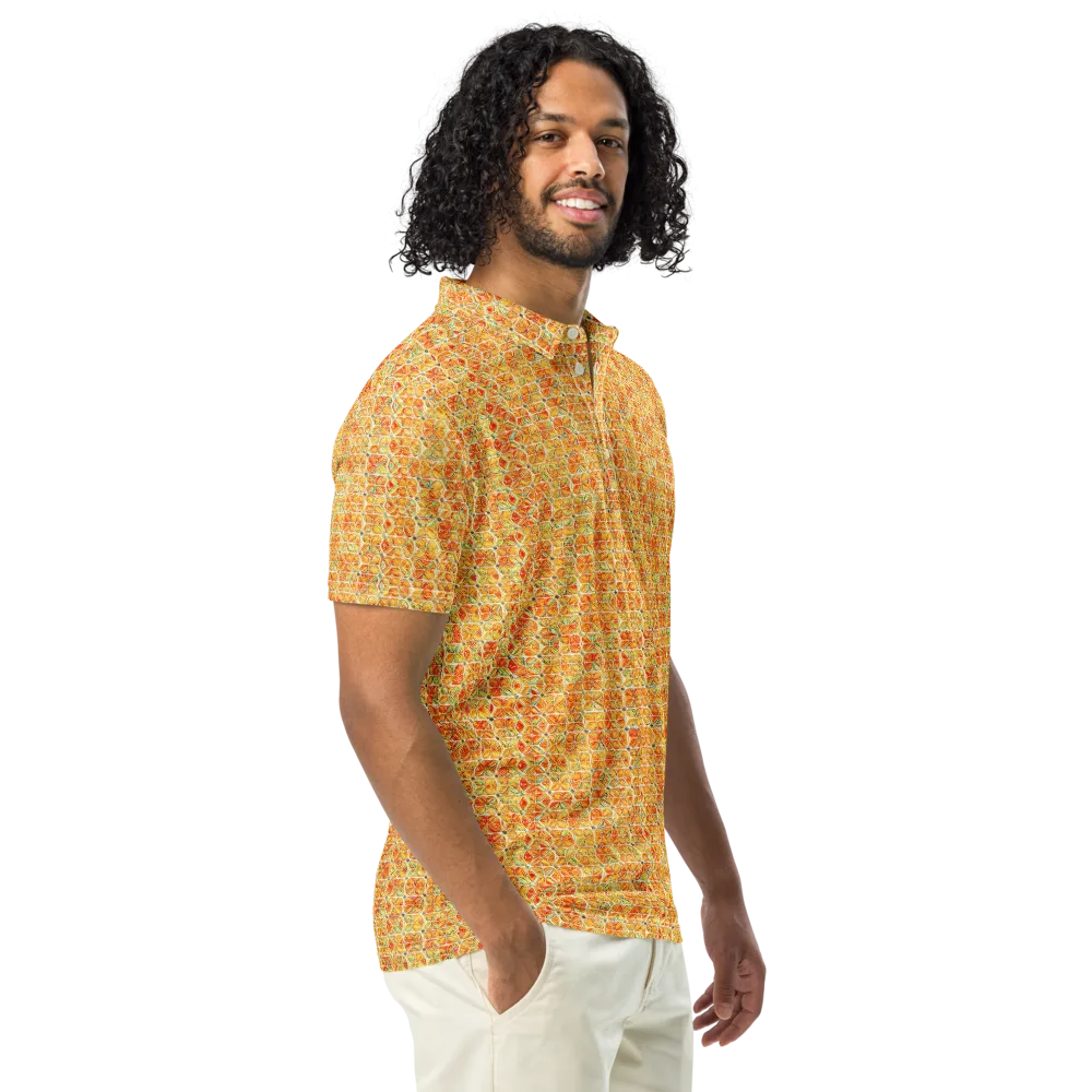 Citrus Mosaic on Men's Slim Fit Polo Shirt — Right Front