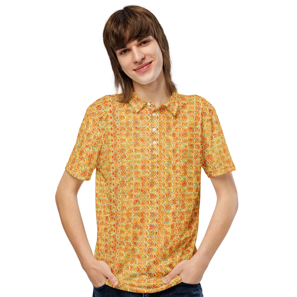 Citrus Mosaic on Men's Slim Fit Polo Shirt — Front