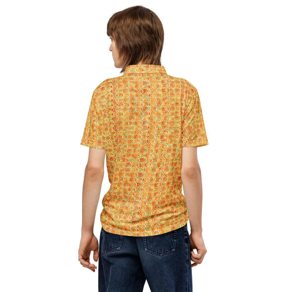 Citrus Mosaic on Men's Slim Fit Polo Shirt — Back