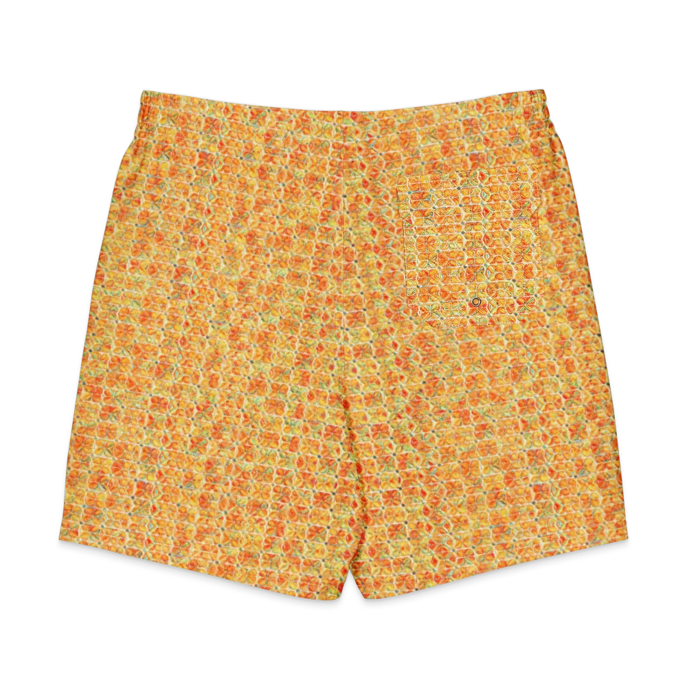 Citrus Mosaic on Men's Board Shorts — Back