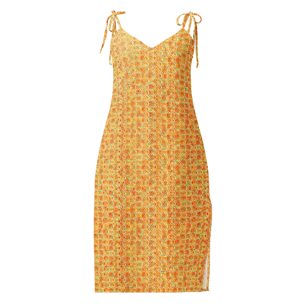 Citrus Mosaic on Slip Dress — Front