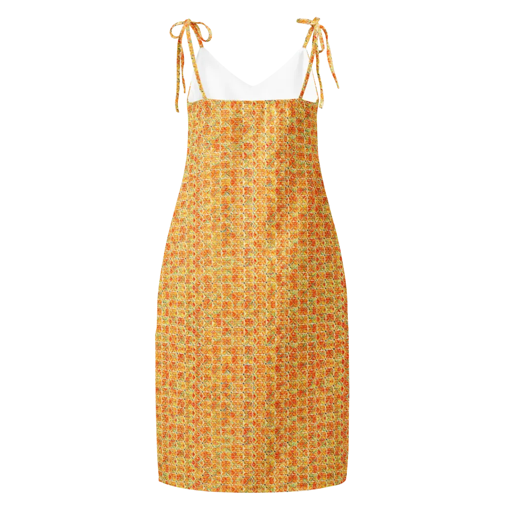Citrus Mosaic on Slip Dress — Back