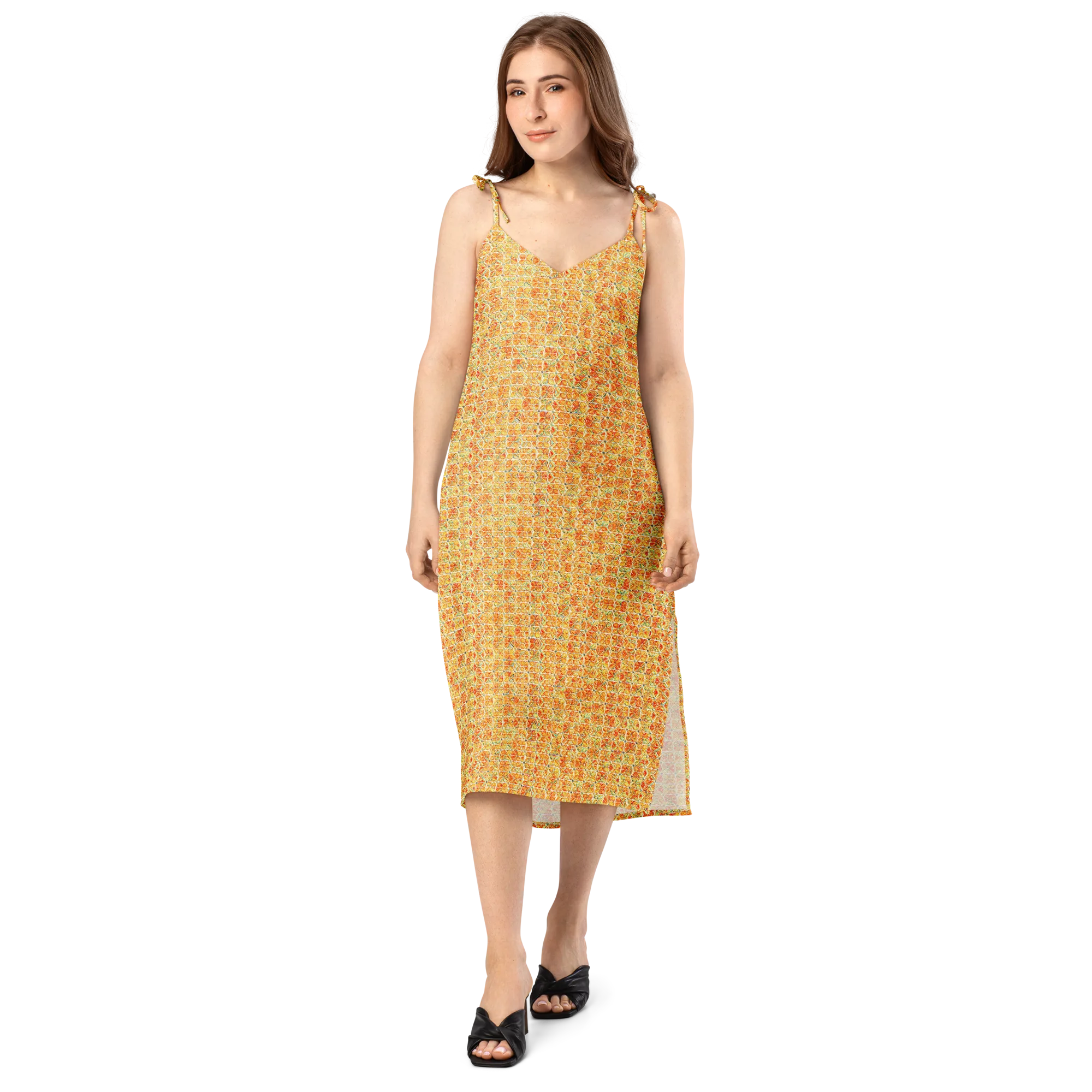 Citrus Mosaic on Slip Dress — Front