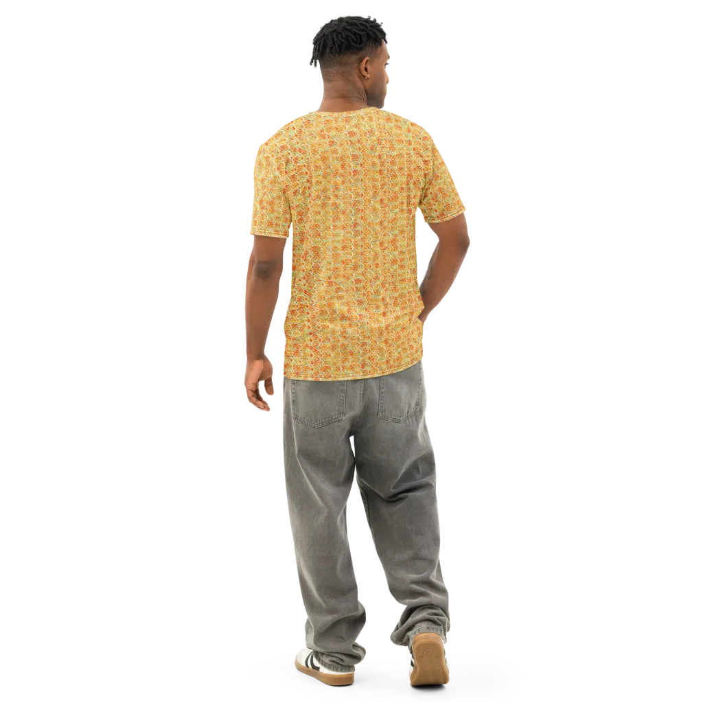 Citrus Mosaic on Men's Cotton Crew Neck T-Shirt — Back