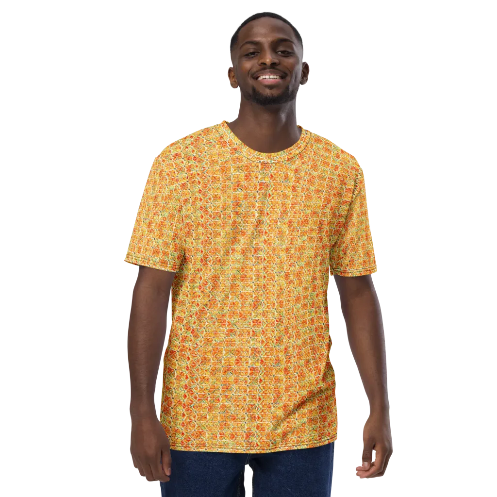 Citrus Mosaic on Men's Crew Neck T-Shirt — Front