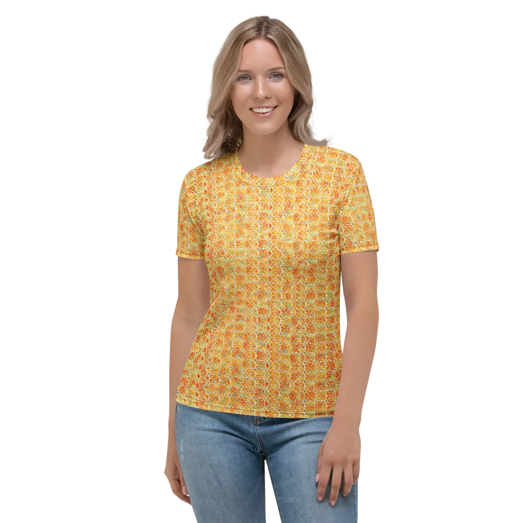 Citrus Mosaic on Women's Crew Neck T-Shirt — Front