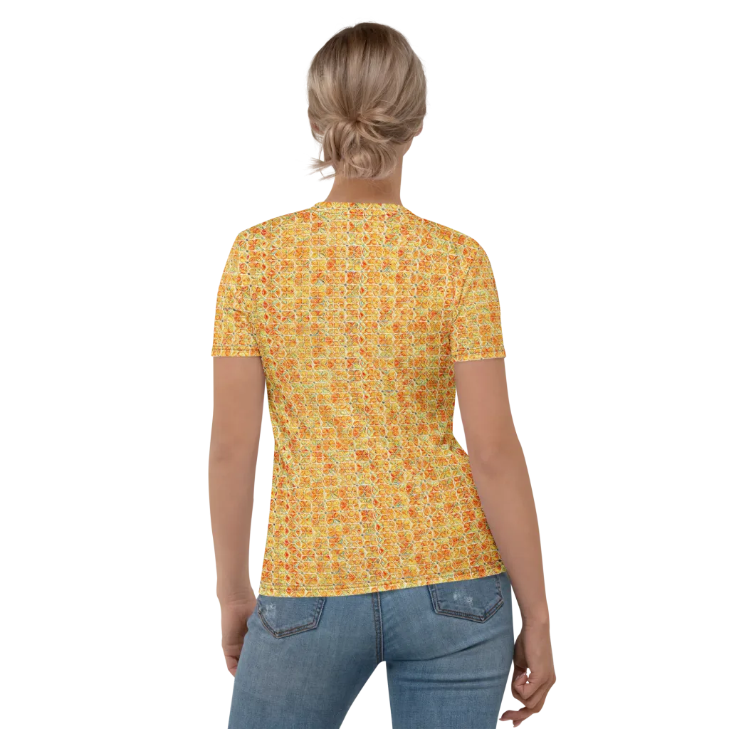 Citrus Mosaic on Women's Crew Neck T-Shirt — Back