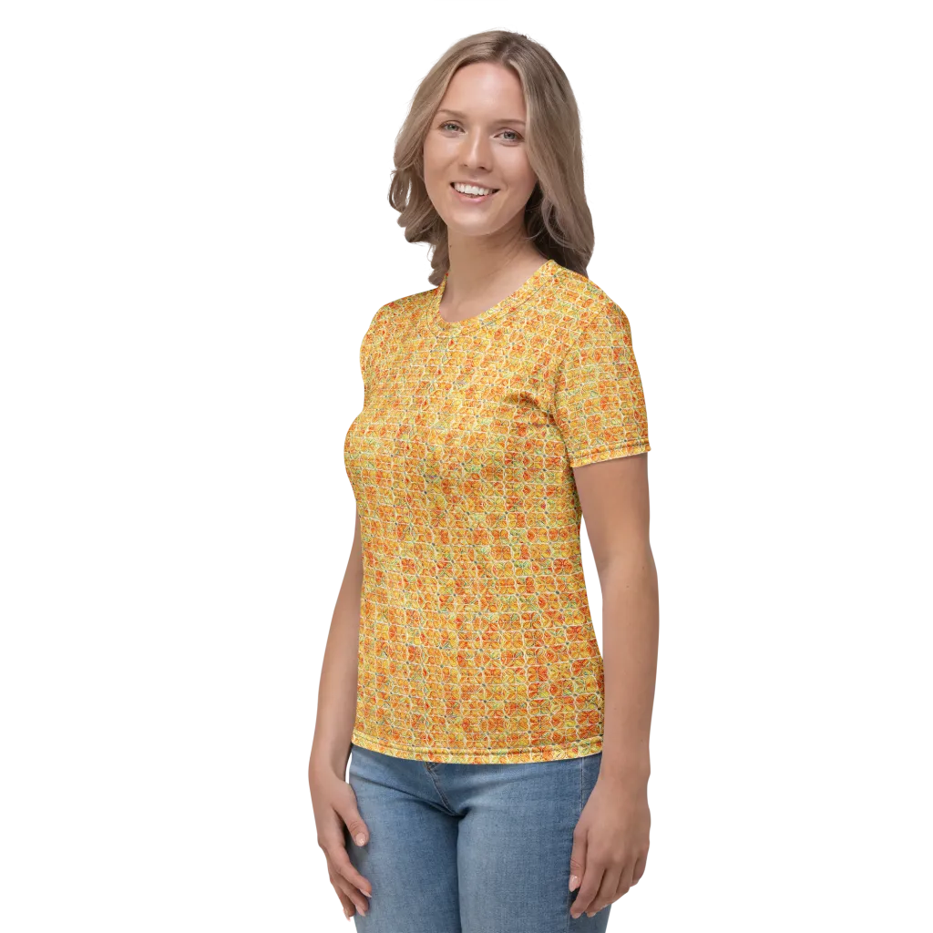 Citrus Mosaic on Women's Crew Neck T-Shirt — Left