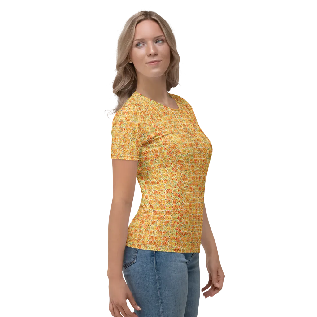 Citrus Mosaic on Women's Crew Neck T-Shirt — Right
