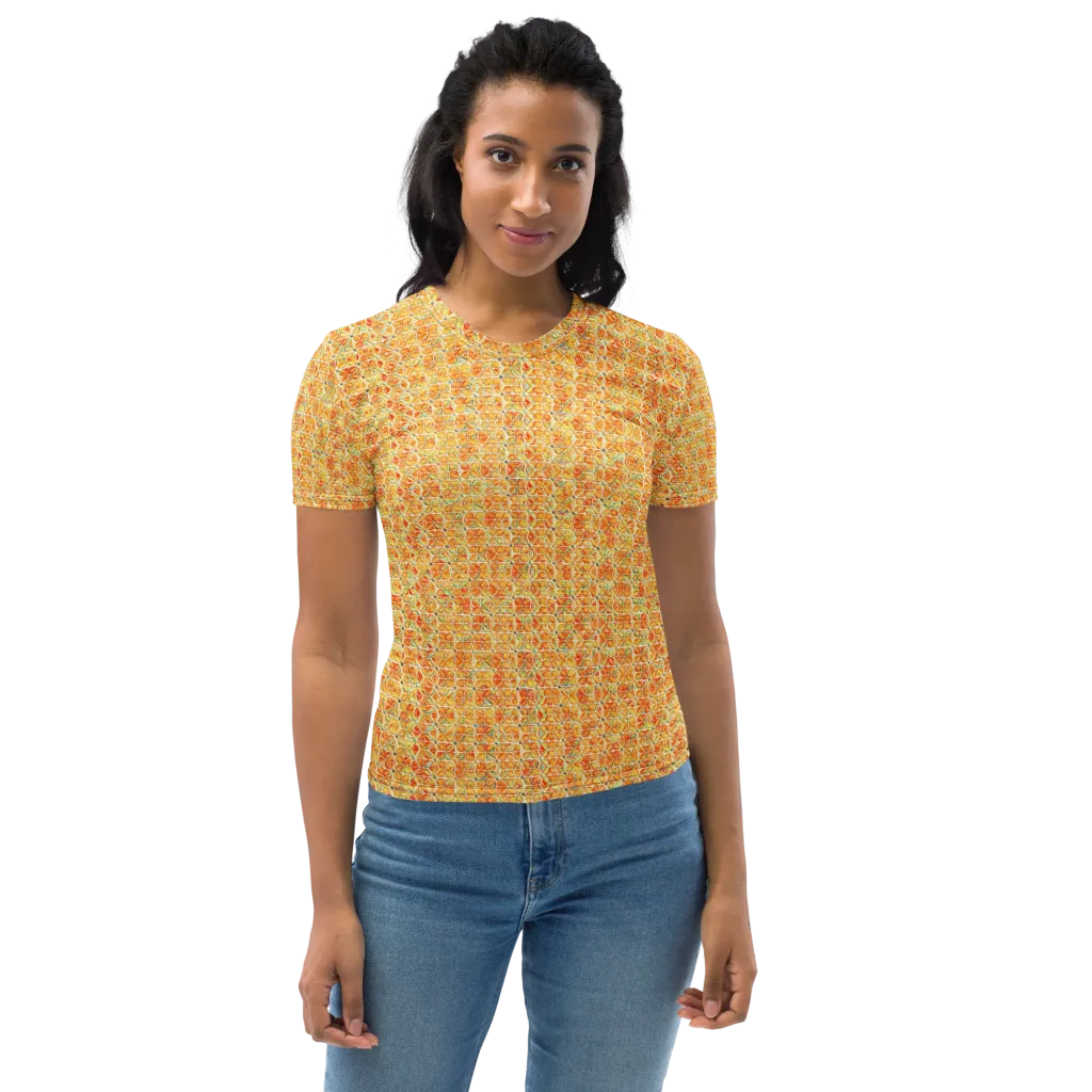 Citrus Mosaic on Women's Crew Neck T-Shirt — Front