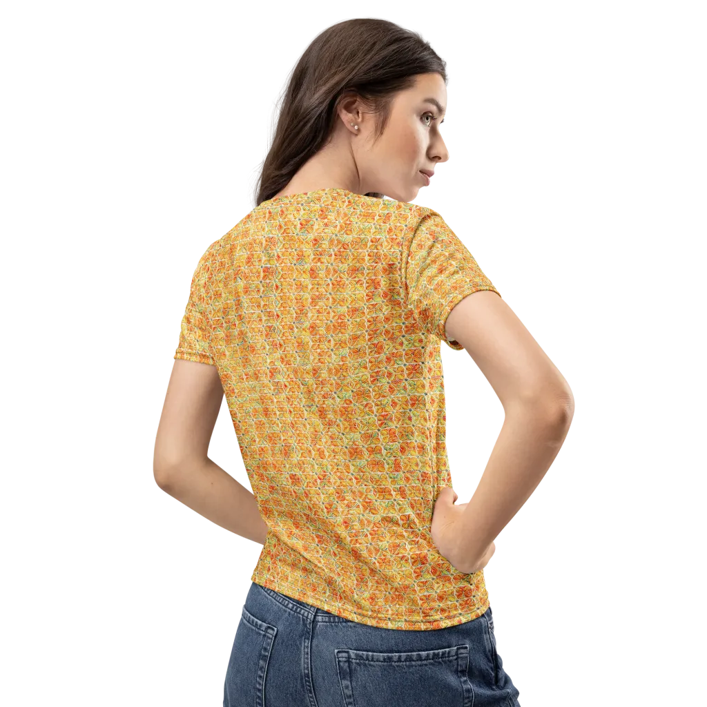 Citrus Mosaic on Women's Crew Neck T-Shirt — Back