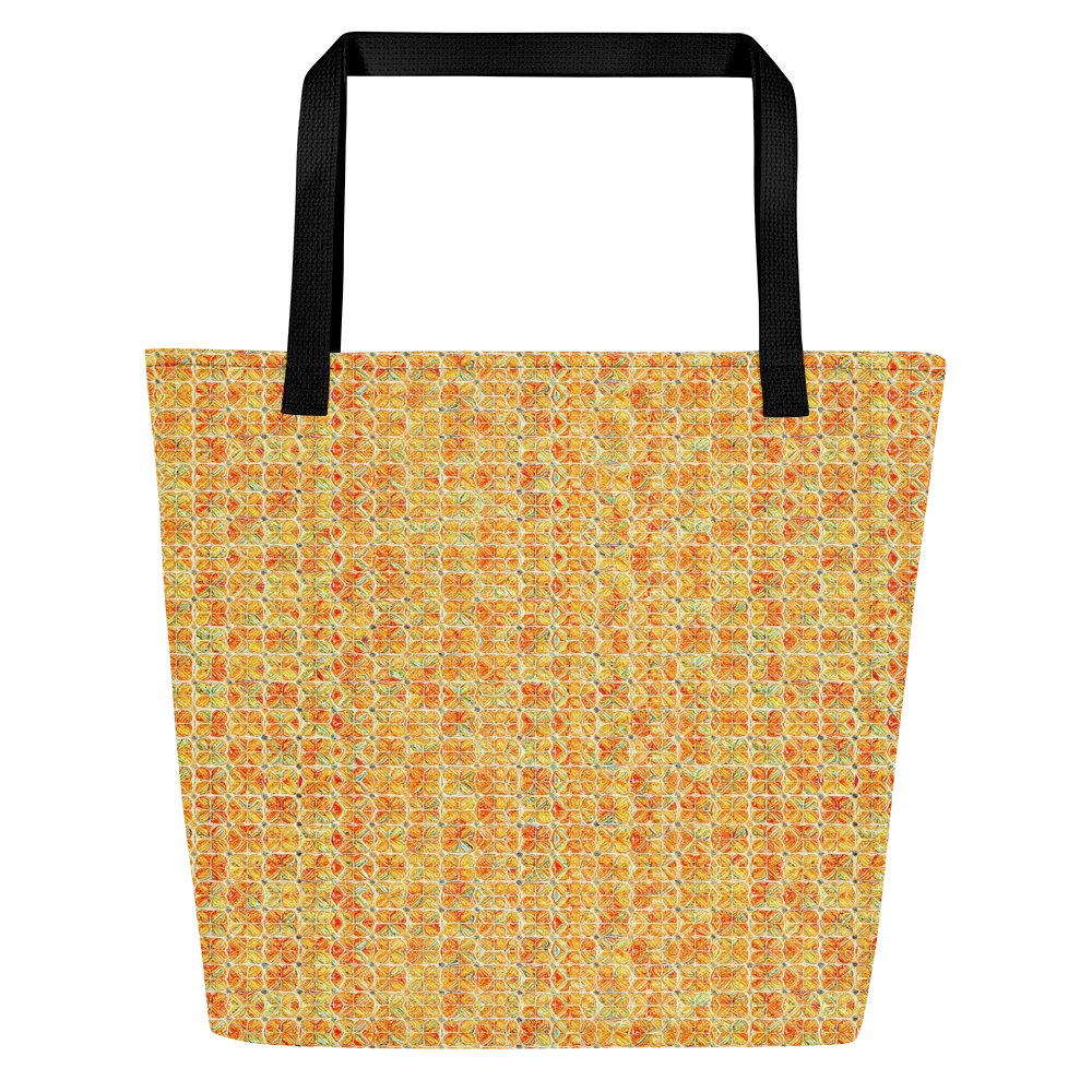Citrus Mosaic on Large Tote Bag W/ Pocket — Front
