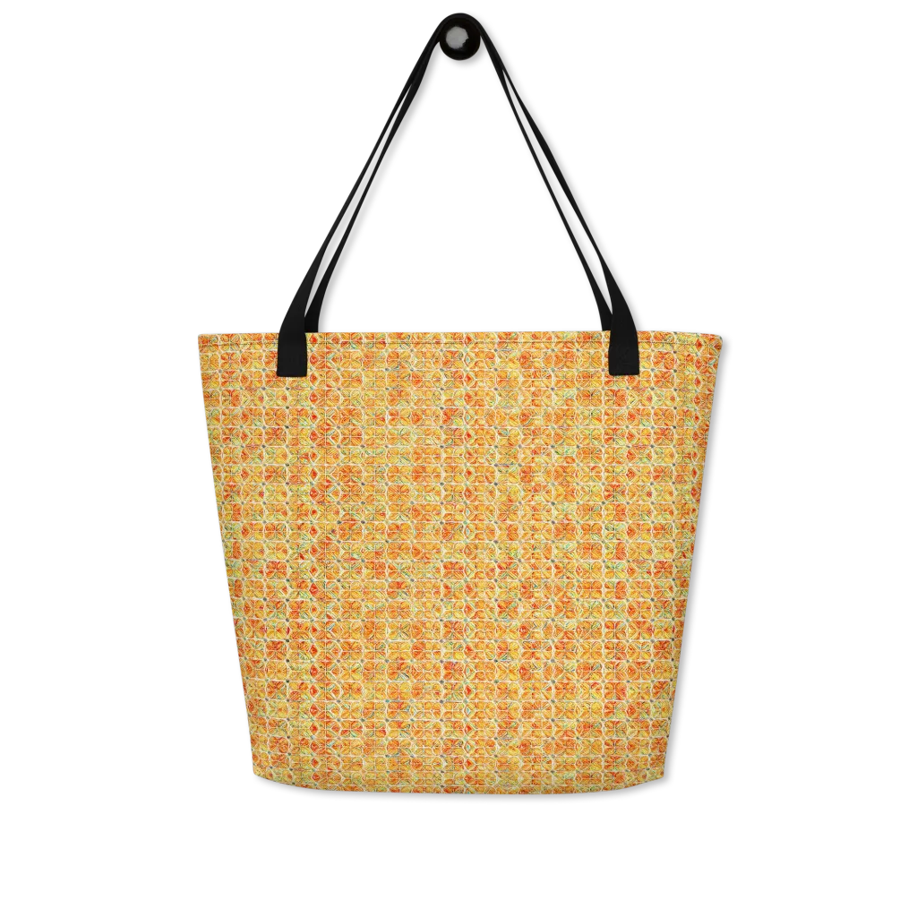 Citrus Mosaic on Large Tote Bag W/ Pocket — Front
