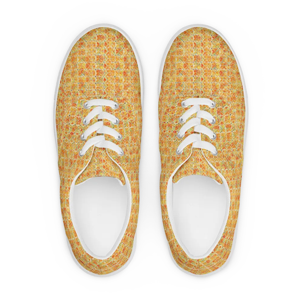 Citrus Mosaic on Men's Lace-Up Canvas Shoes — Front