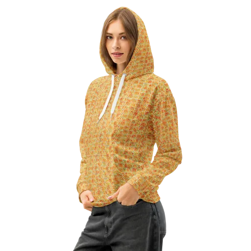 Citrus Mosaic on a Cotton Hoodie