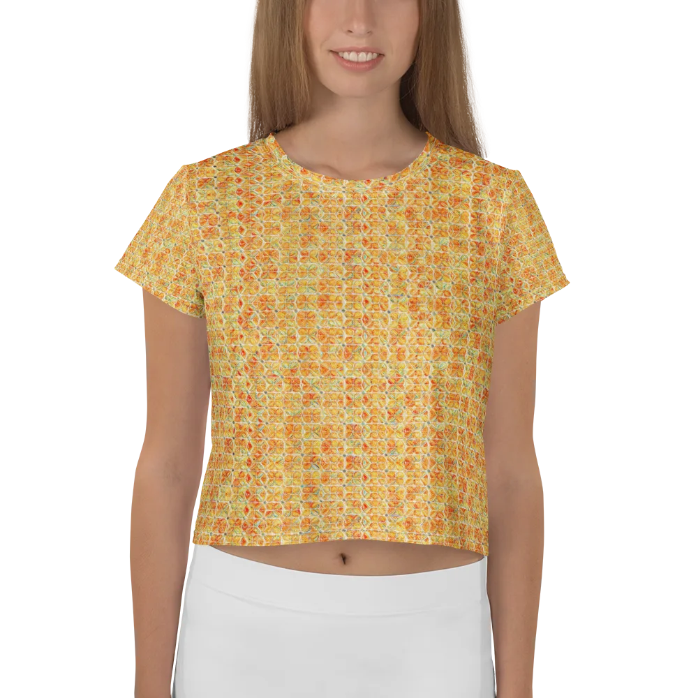 Citrus Mosaic on Crop Tee — Front