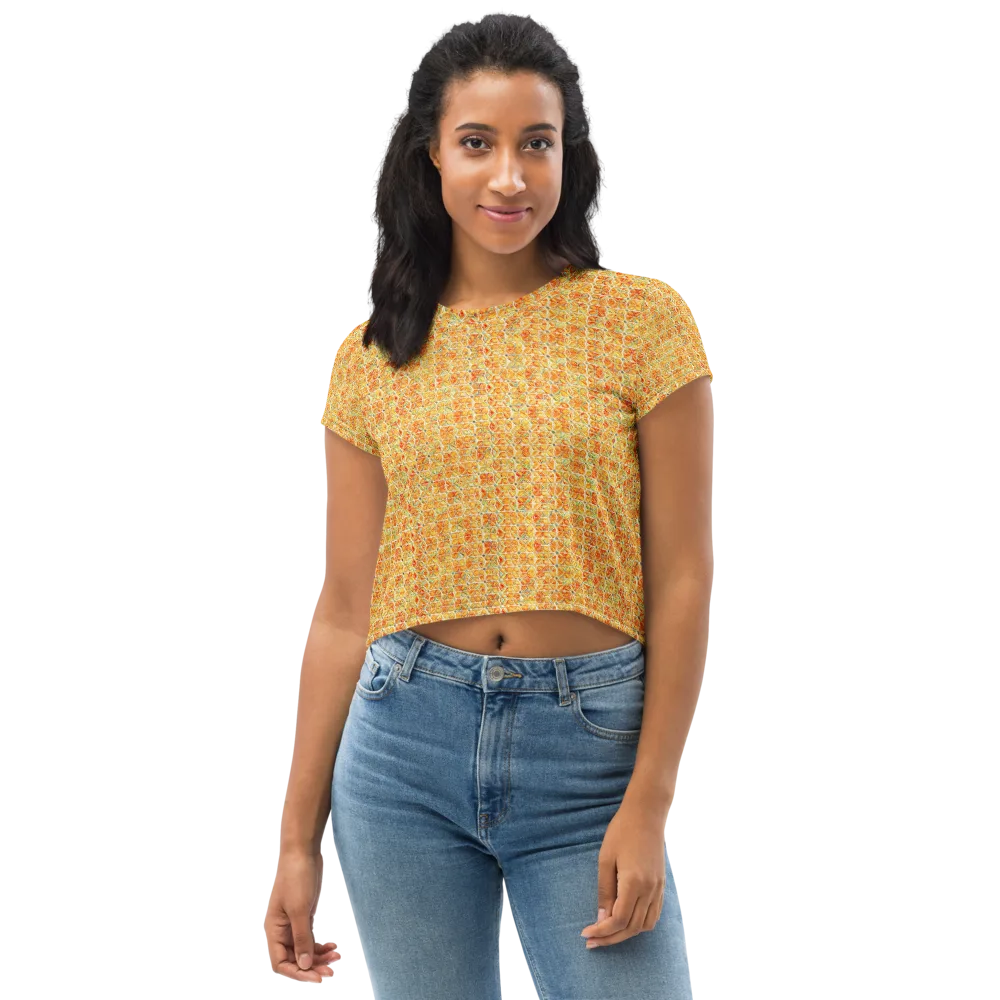 Citrus Mosaic on Crop Tee — Front
