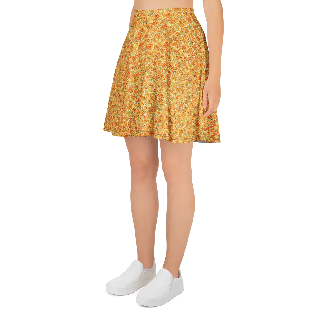 Citrus Mosaic on Skater Skirt — Left