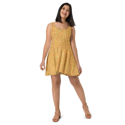 Citrus Mosaic on a Skater Dress
