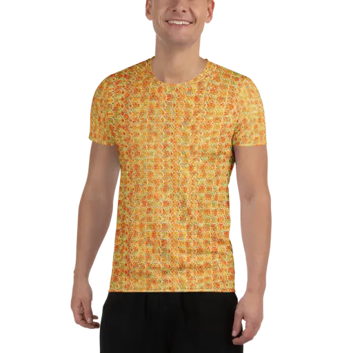 Citrus Mosaic on a Men's Athletic T-Shirt