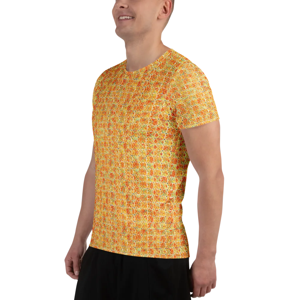 Citrus Mosaic on Men's Athletic T-Shirt — Left